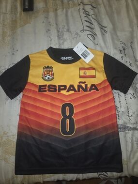 Kids 'España' Black & Gold Soccer Jersey - Size Kids